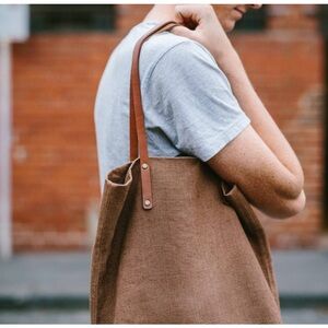 All The Kings Men ATKM Fitzroy Australia Linen Leather tote bag
